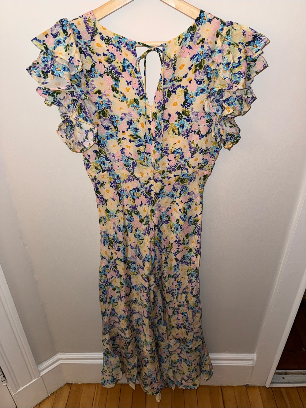 Astr Pastel Yellow Floral Ruffle Maxi Dress - Picture 4 of 6